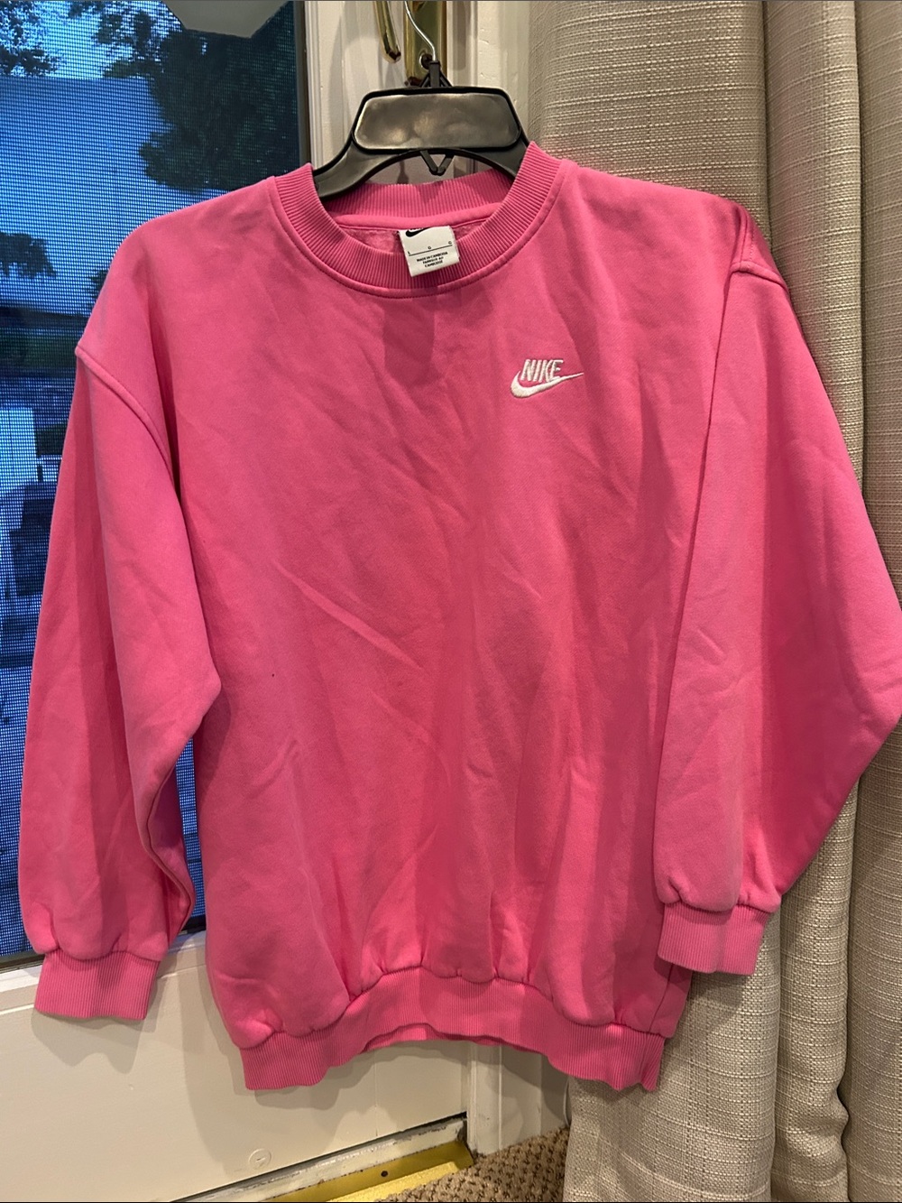Nike Pink Crewneck Sweatshirt with White Swoosh